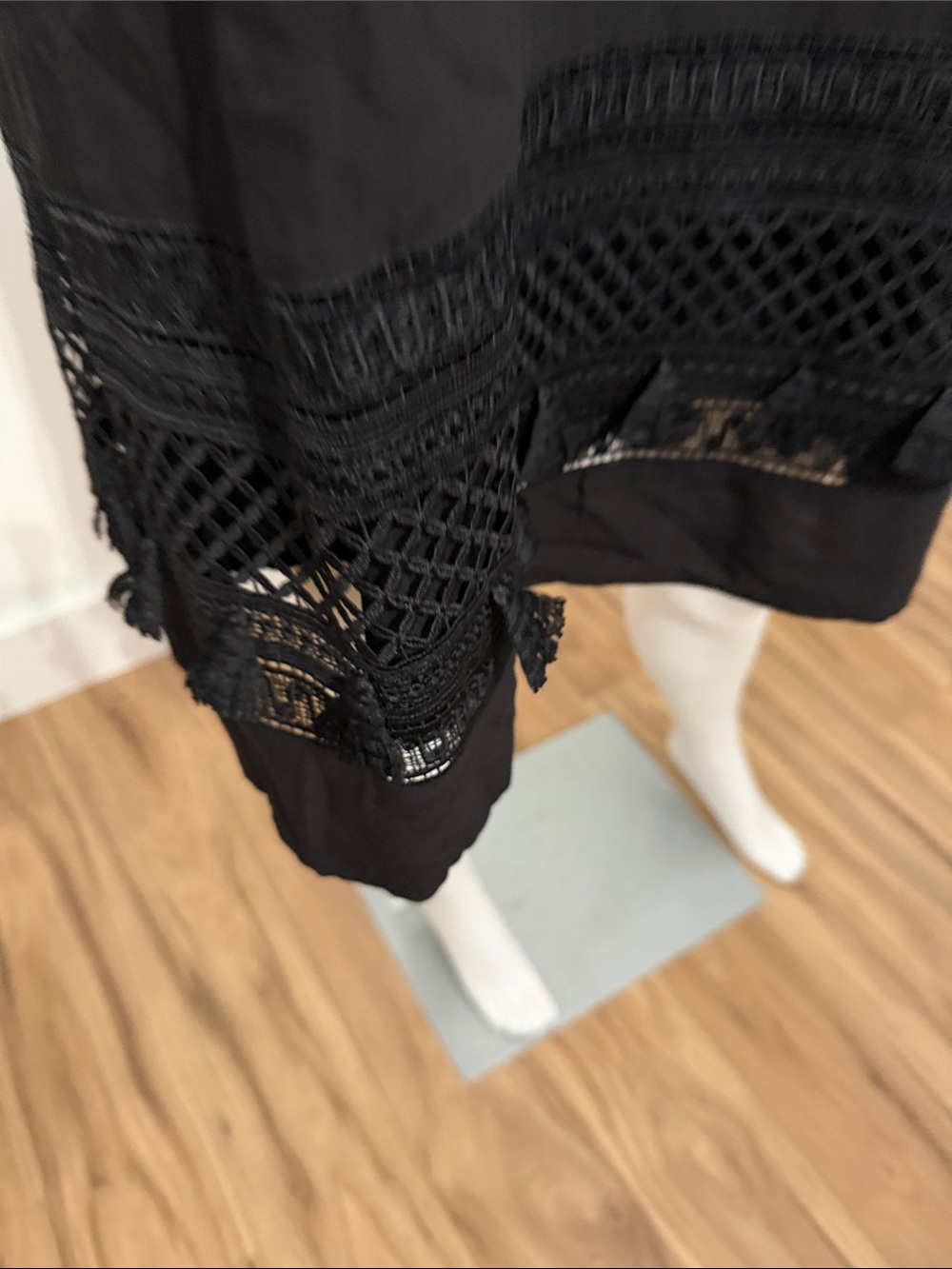 LOFT Black Crochet-Trim Halter Mini Dress - Picture 4 of 5